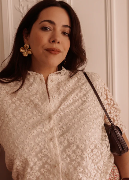 Chemise en broderie anglaise taille curvy