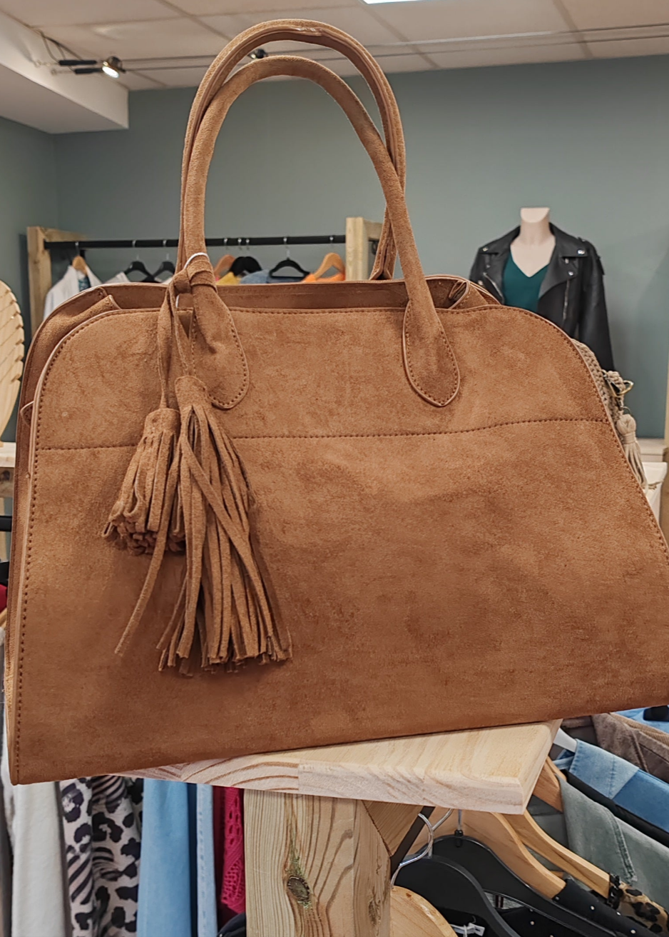 Grand sac à main suédine