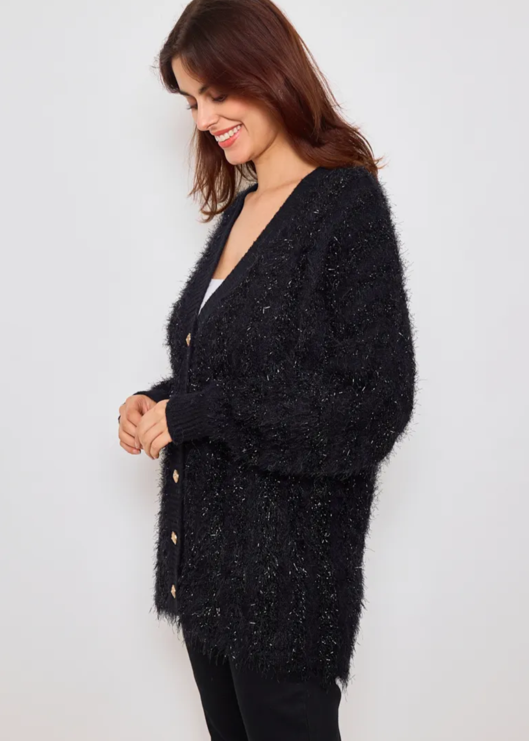 Gilet à bandes fourrures brillantes