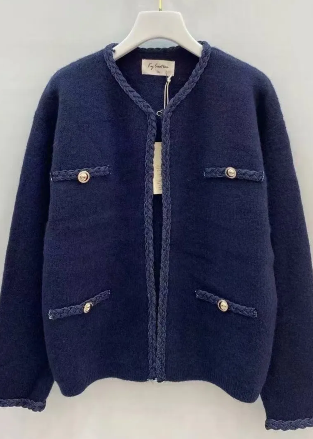 Cardigan élégant avec détail tréssé Ky Création