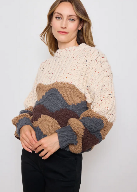 Pull tricot en grosse maille avec paillettes Ky Création