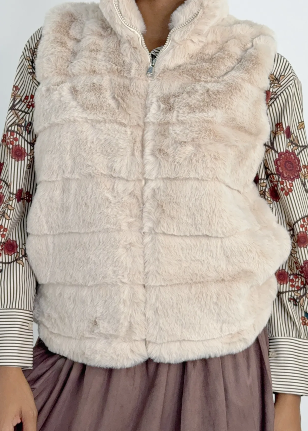 Gilet effet fausse fourrure