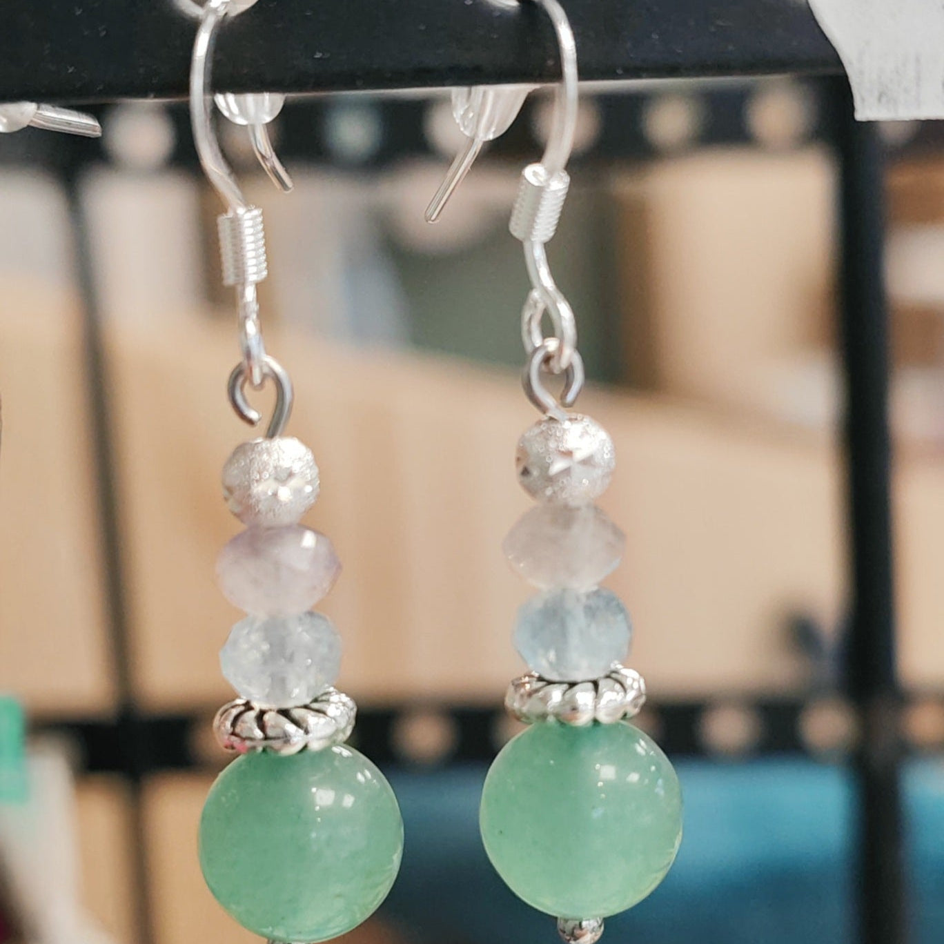 Boucle d'oreille artisanale en pierre naturelle Vogue N°8