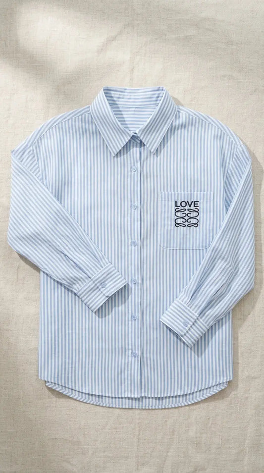 Long-sleeved button-down shirt — Flat Lay - Plated Food | Generated by Modelize
