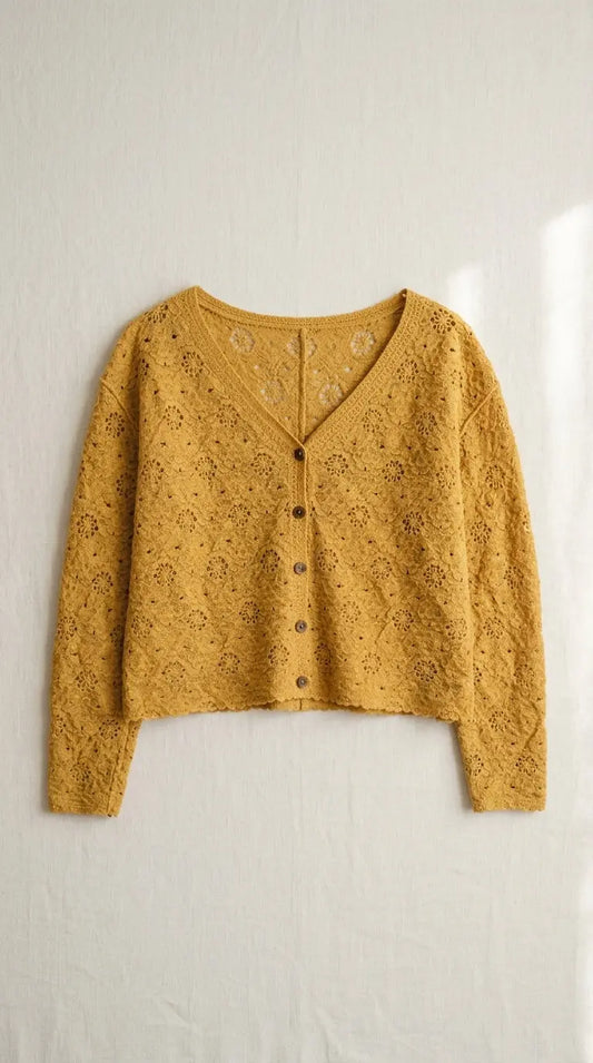 Openwork knit cardigan — Flat Lay - Plated Food | Generated by Modelize