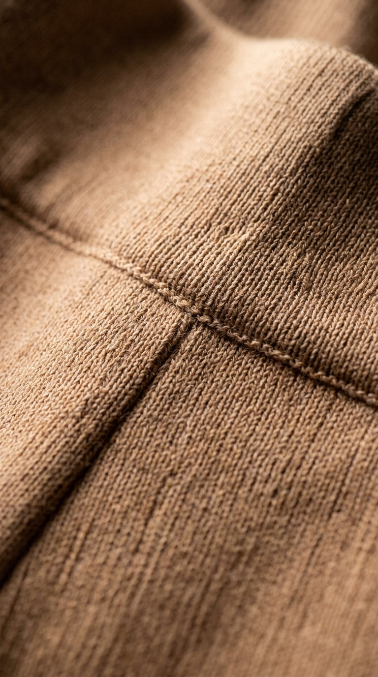 Wide-leg knit trousers — Detail - Stitch Macro | Generated by Modelize