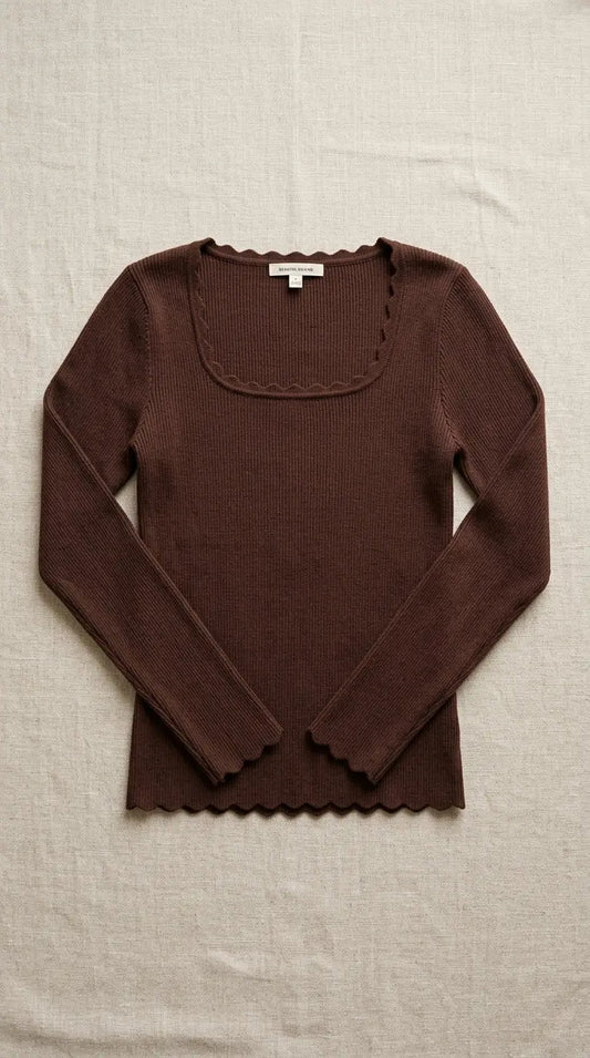 Fitted knit sweater — Flat Lay - Plated Food | Generated by Modelize