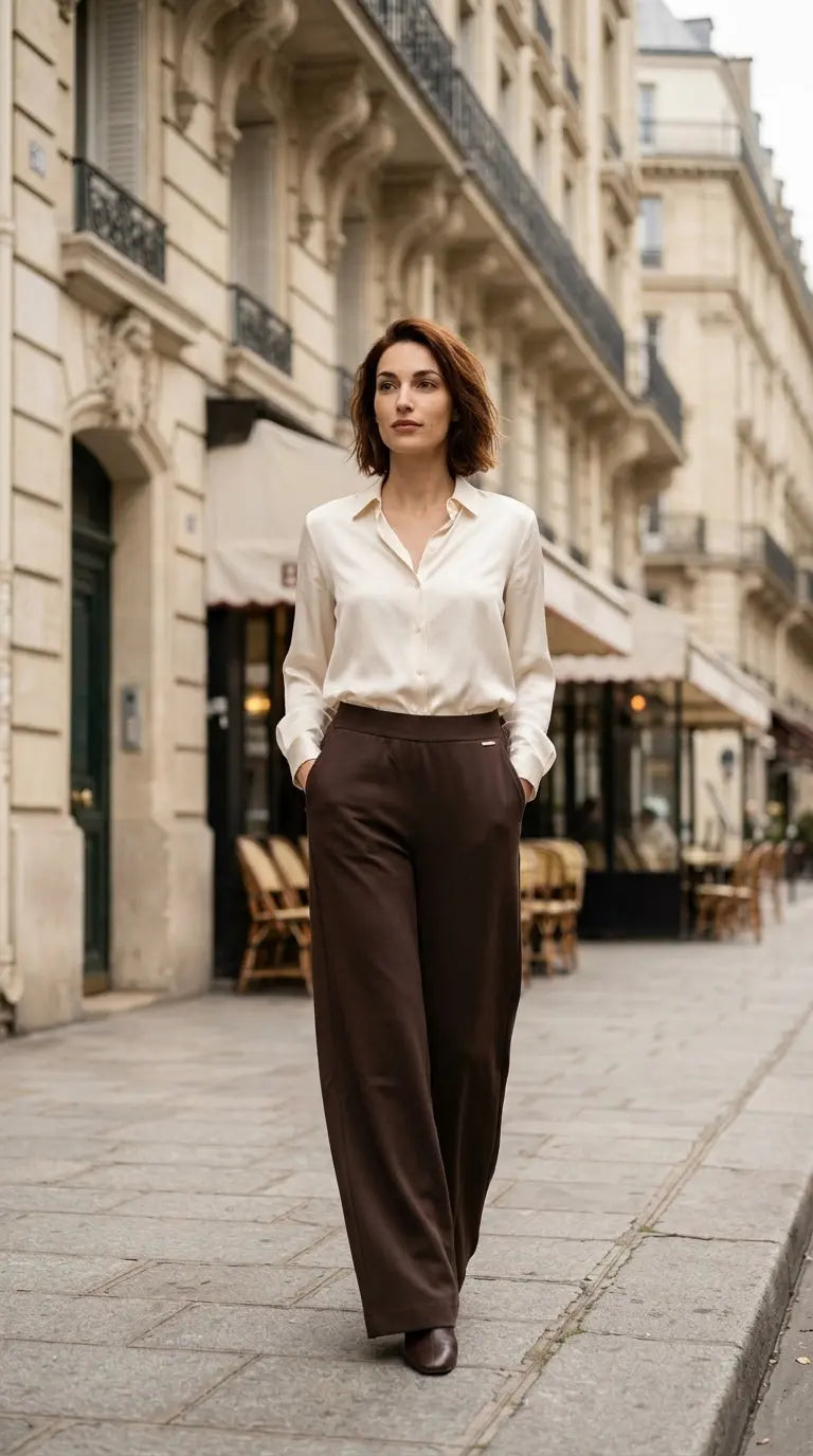 wide-leg trousers — On Model - Street Style | Generated by Modelize