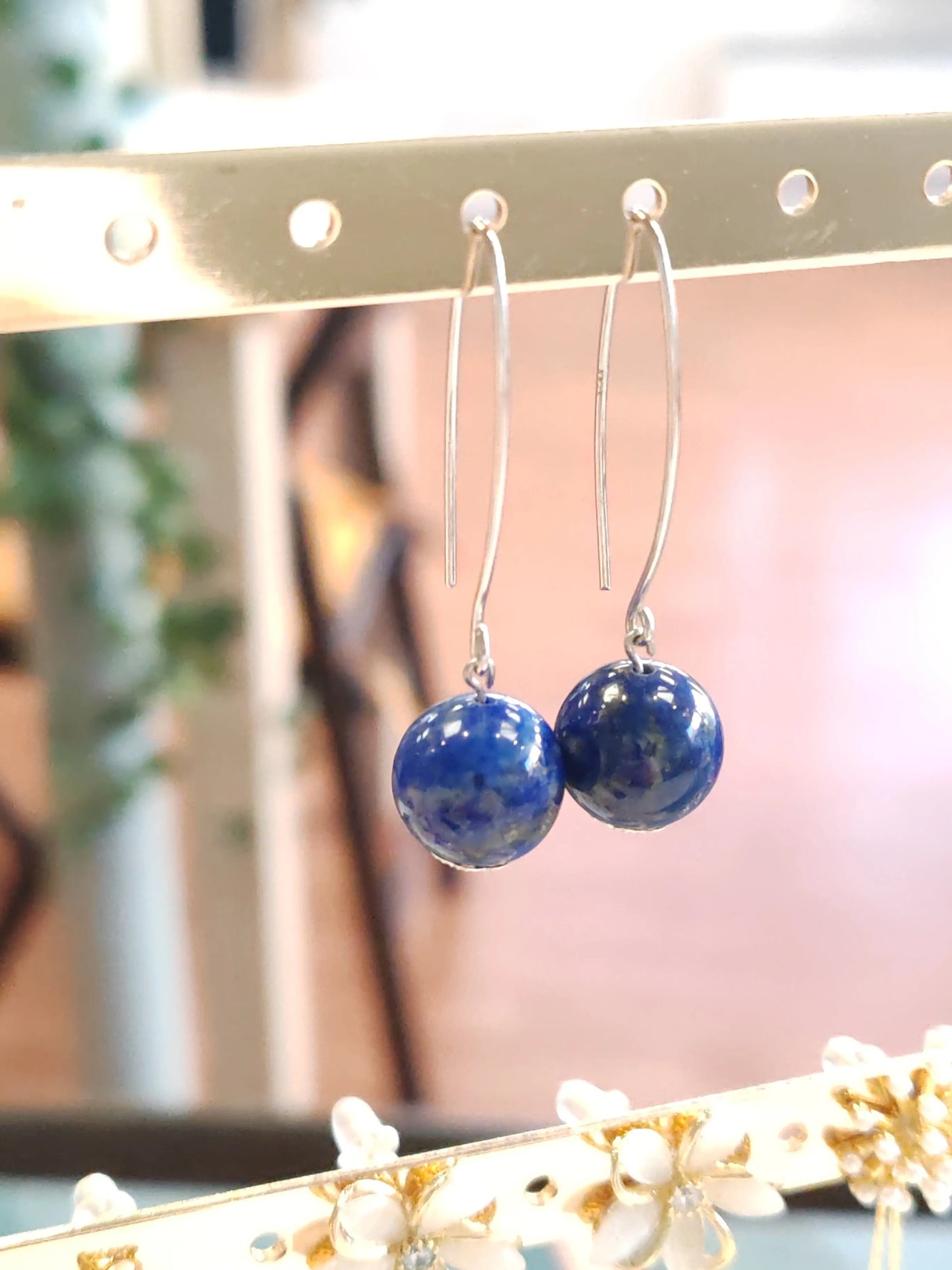 Boucle d'oreille en Lapis-lazuli Vogue N°8