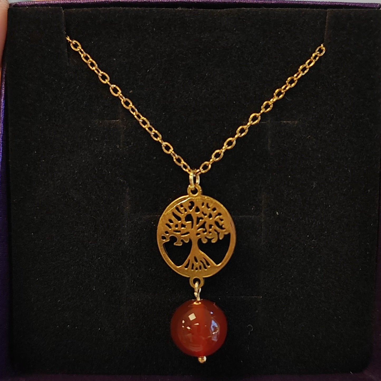 Collier en Acier inoxydable doré et Pierre naturelle Vogue N°8