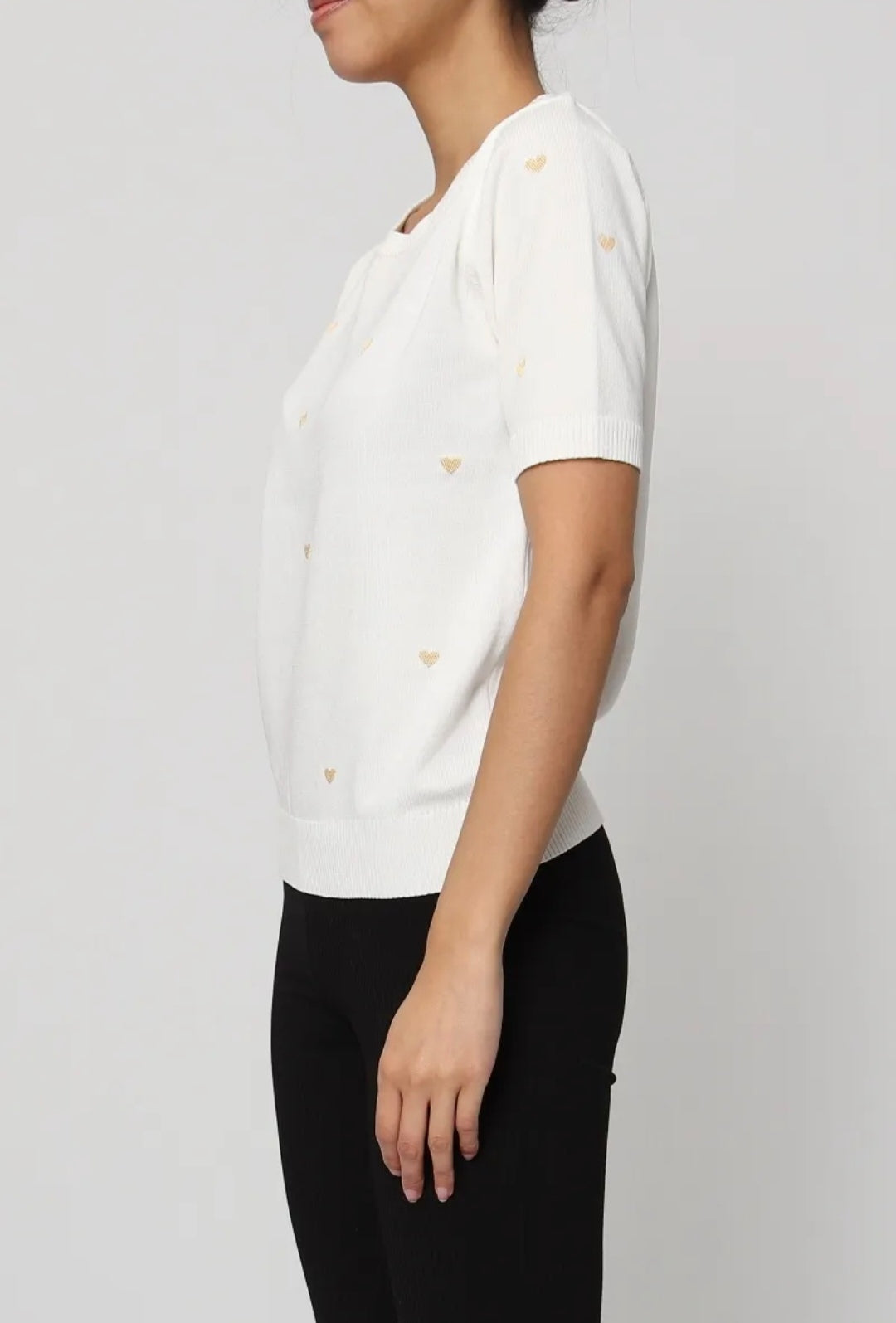 Pull Léger Manche Courte Blanc