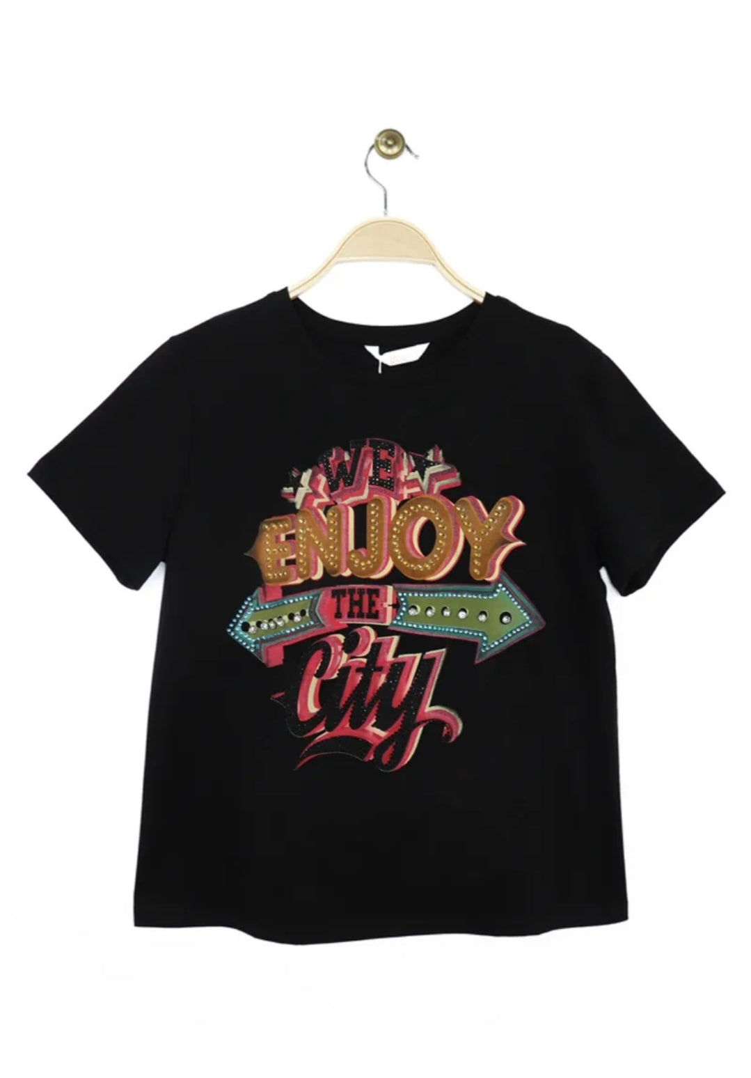 T-shirt en coton imprimé we enjoy the city Vogue N°8