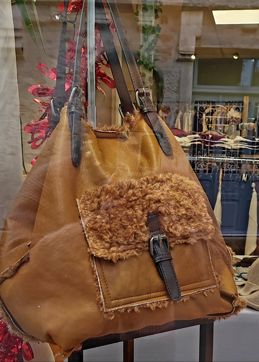 Sac à main en fausse fourrure Orien express