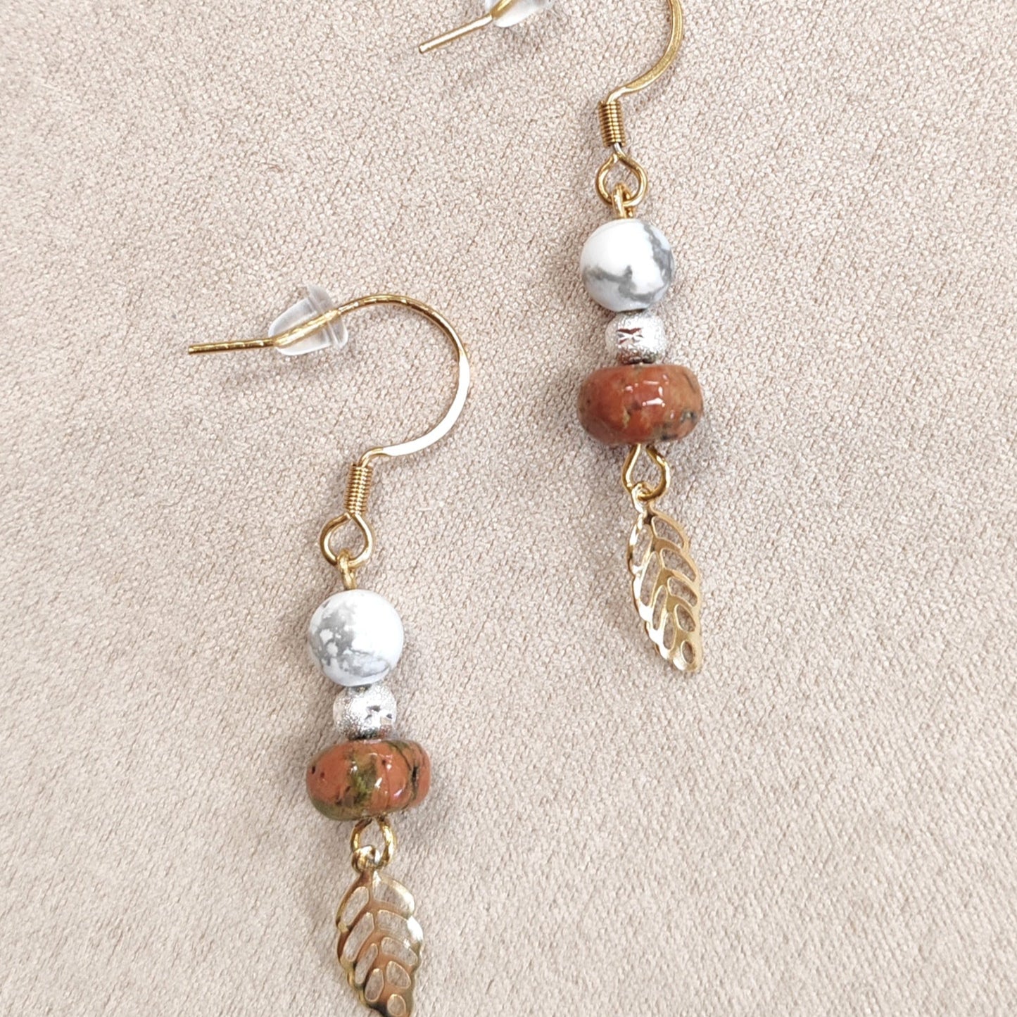 Natural stone earring