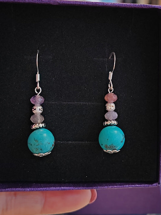 Boucles d'oreilles en Acier inoxydable avec pierres naturelles Vogue N°8