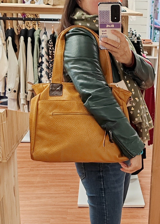 Grand sac à main Moutarde Orien express