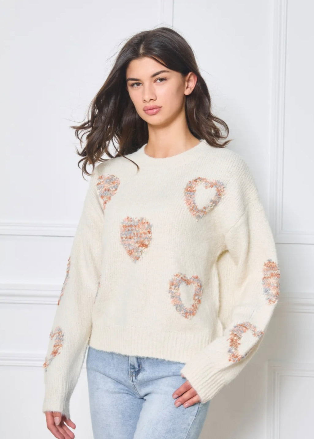 Pull fantaisie en coeur