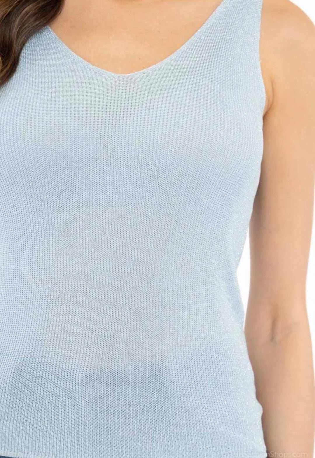 Débardeur Léger col V Bleu Vogue N°8