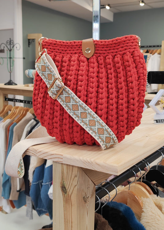 Sac à main au crochet Rouge Vogue N°8
