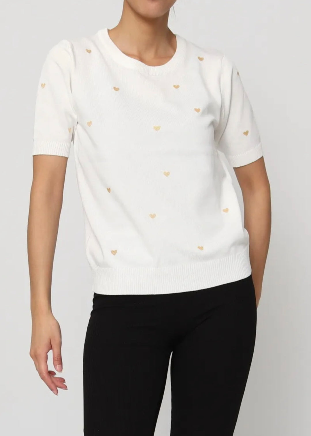 Pull Léger Manche Courte Blanc