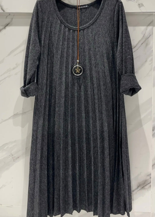 Robe en lainage gris femme – Taille unique stylée & élégante Vogue N°8