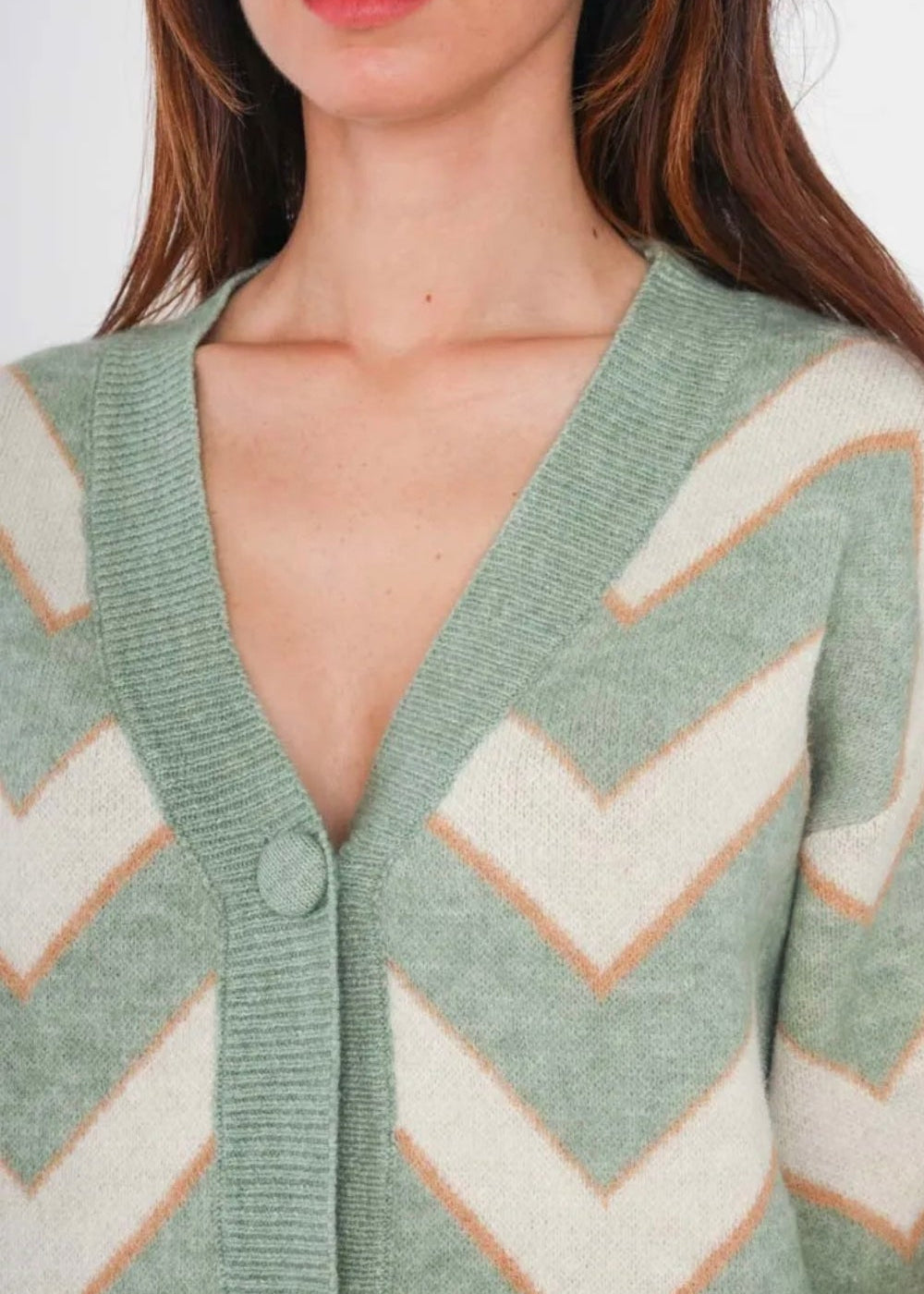 Cardigan Oversize à Motif Chevron – Élégance et Confort By Clara