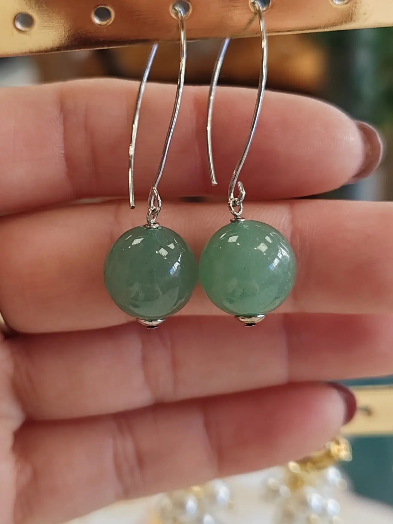 Boucle d'oreille en Aventurine Vogue N°8