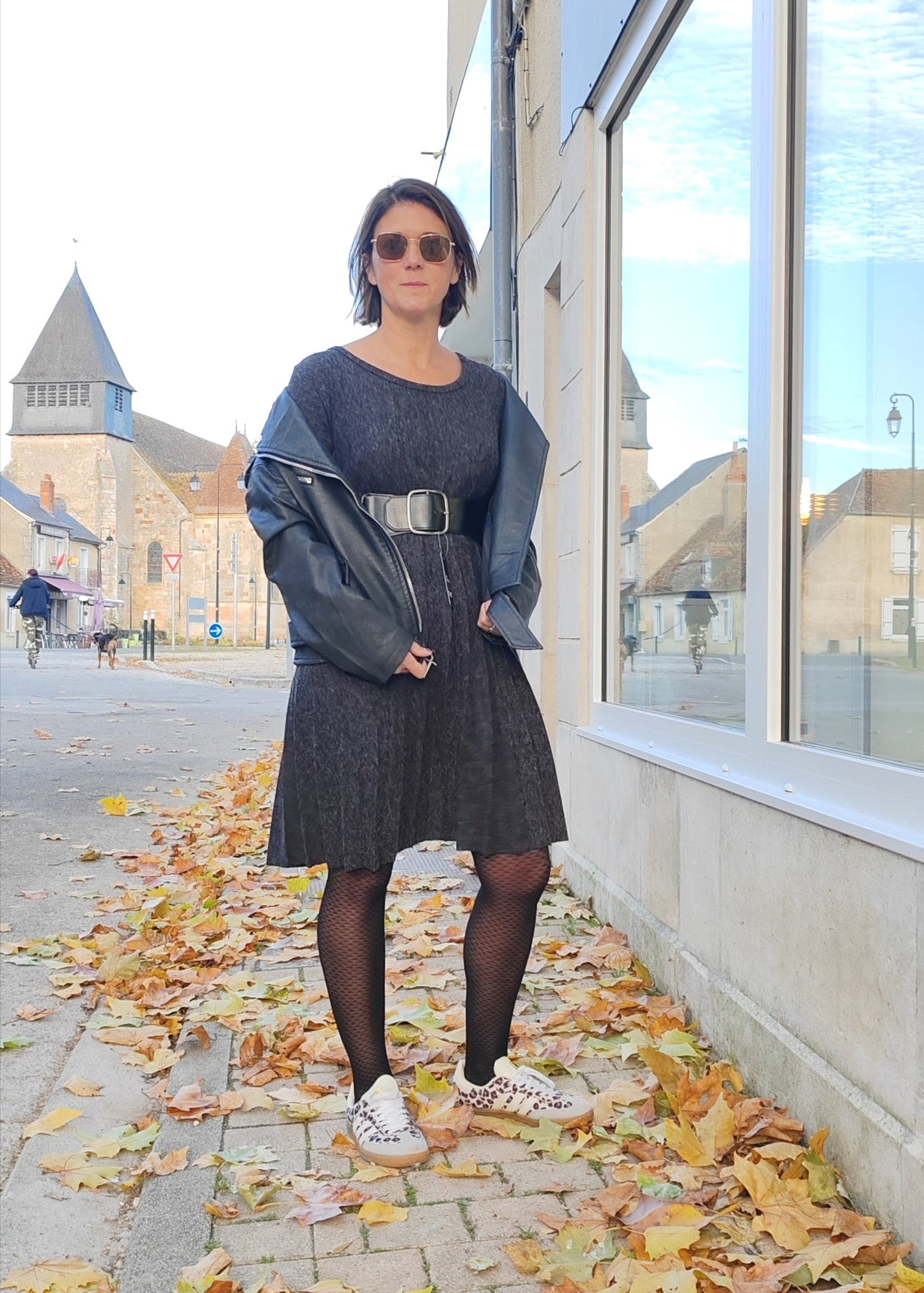 Robe en lainage gris femme – Taille unique stylée & élégante Vogue N°8