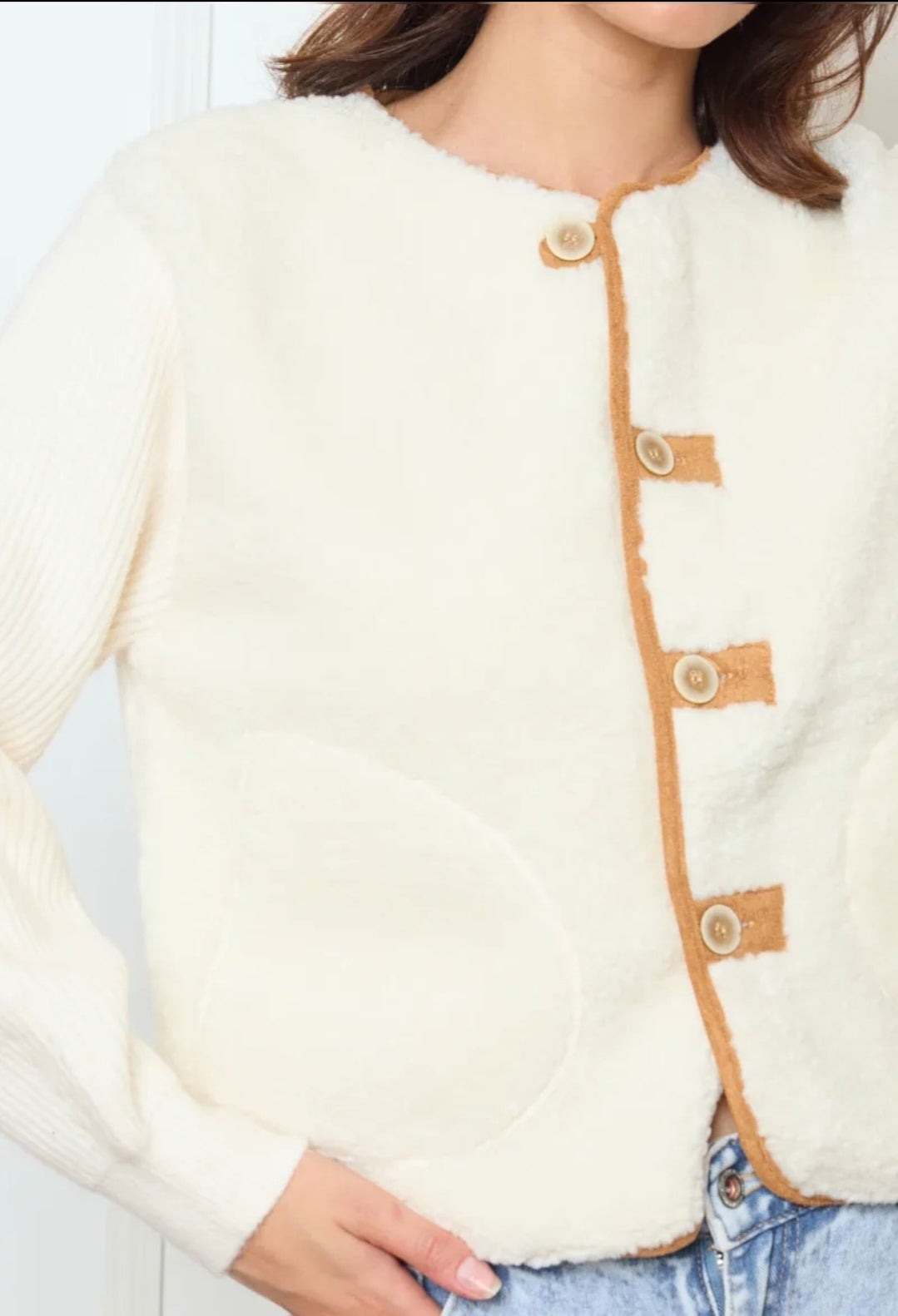 Cardigan effet mouton