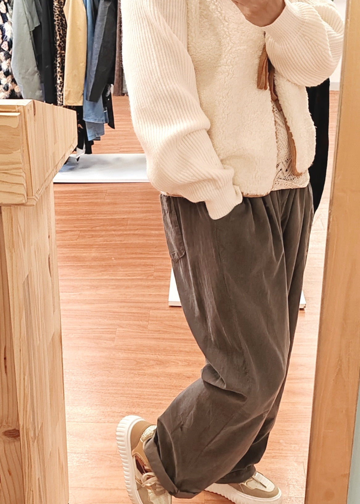 Pantalon oversize velours
