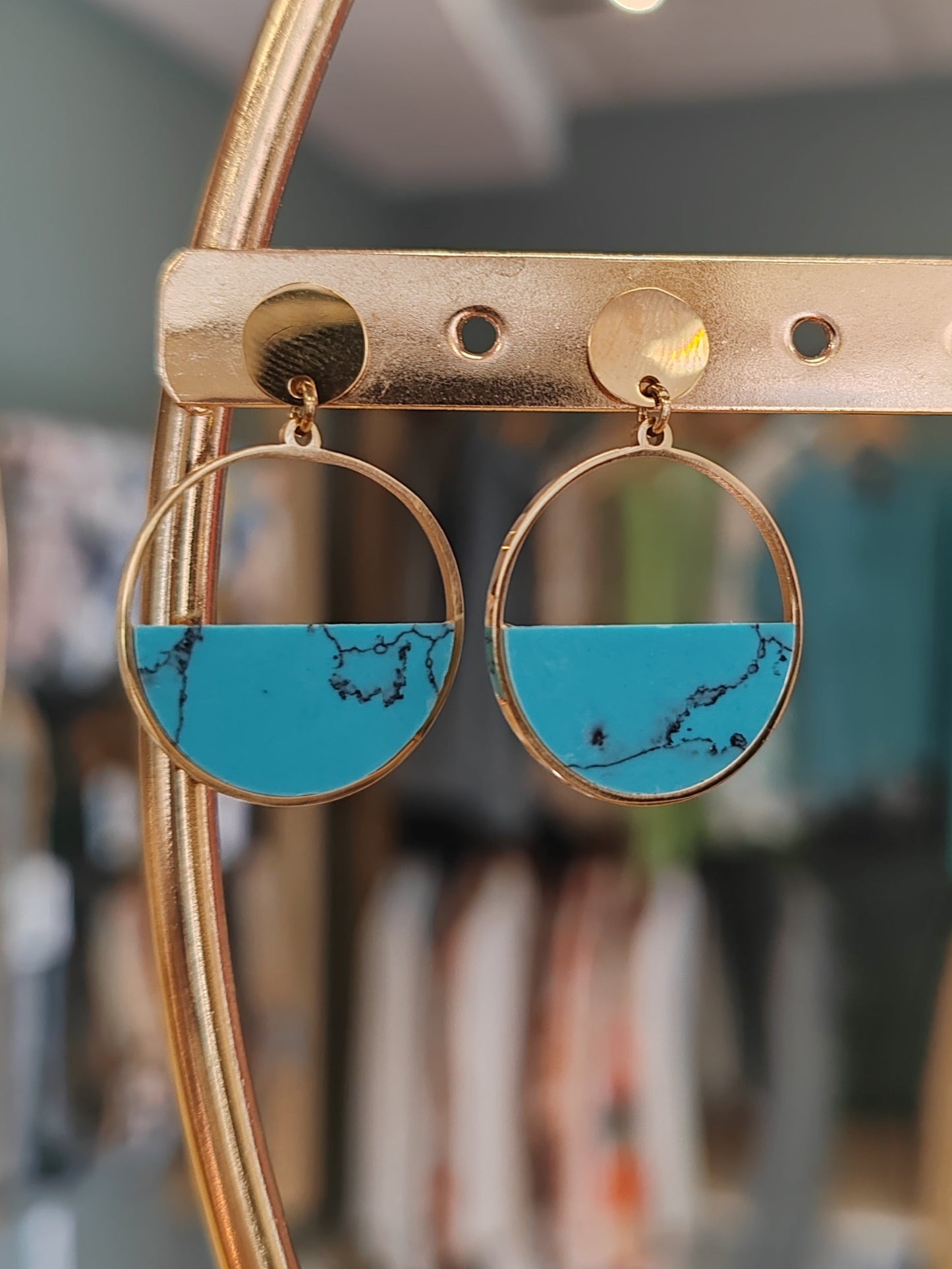 Boucles d'oreilles en Acier inoxydable avec pierres naturelles Vogue N°8