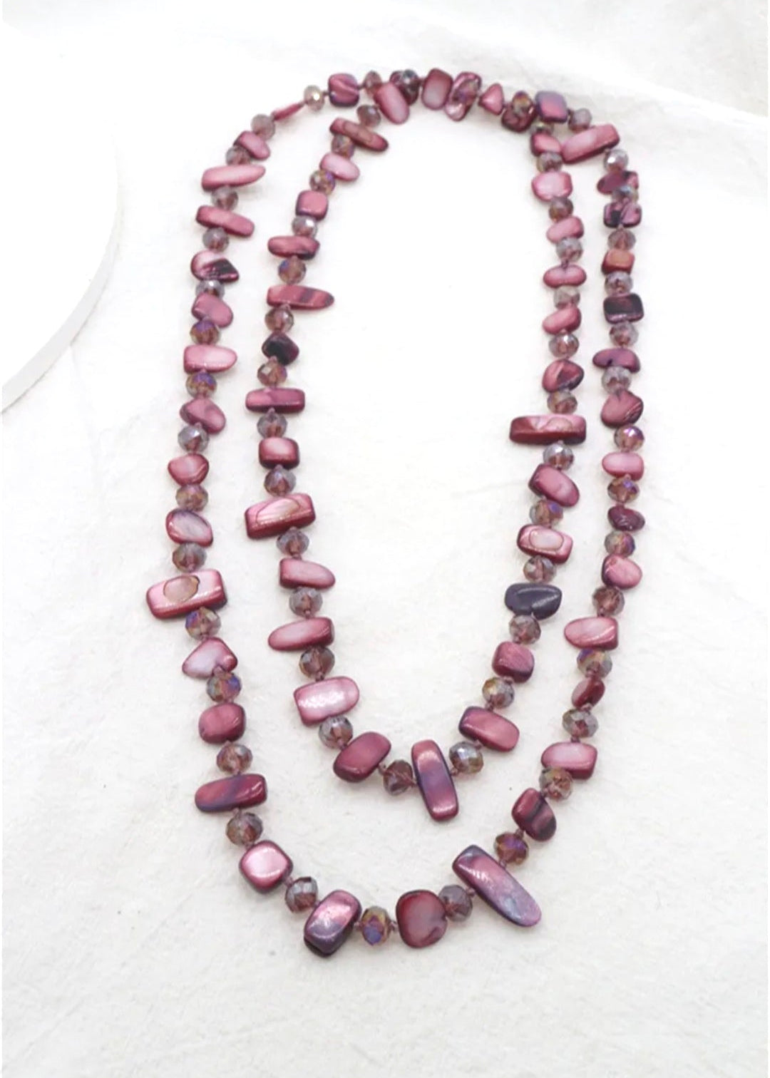 Collier Sautoir Long Bordeau