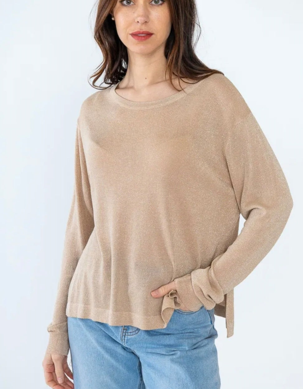 Pull léger brillant Beige Vogue N°8