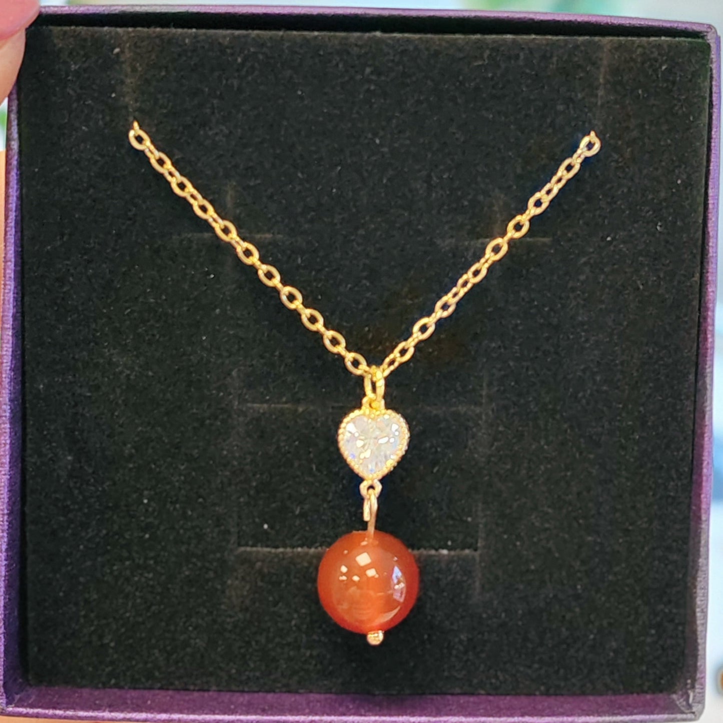 Collier en Acier inoxydable doré et Pierre naturelle Vogue N°8