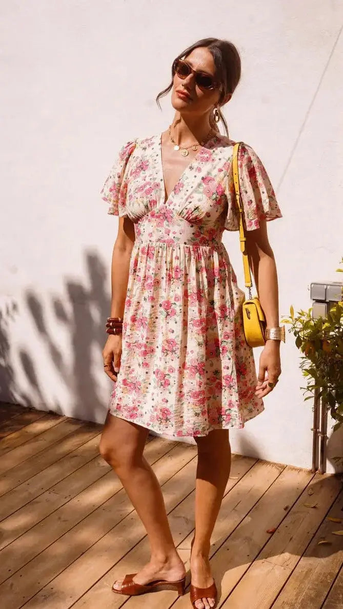 Robe courte fleurie taille Curvy Vogue N°8