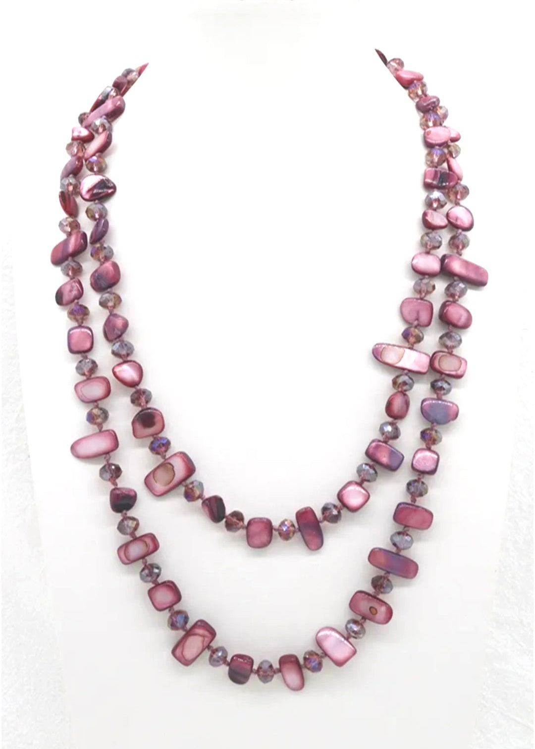 Collier Sautoir Long Bordeau