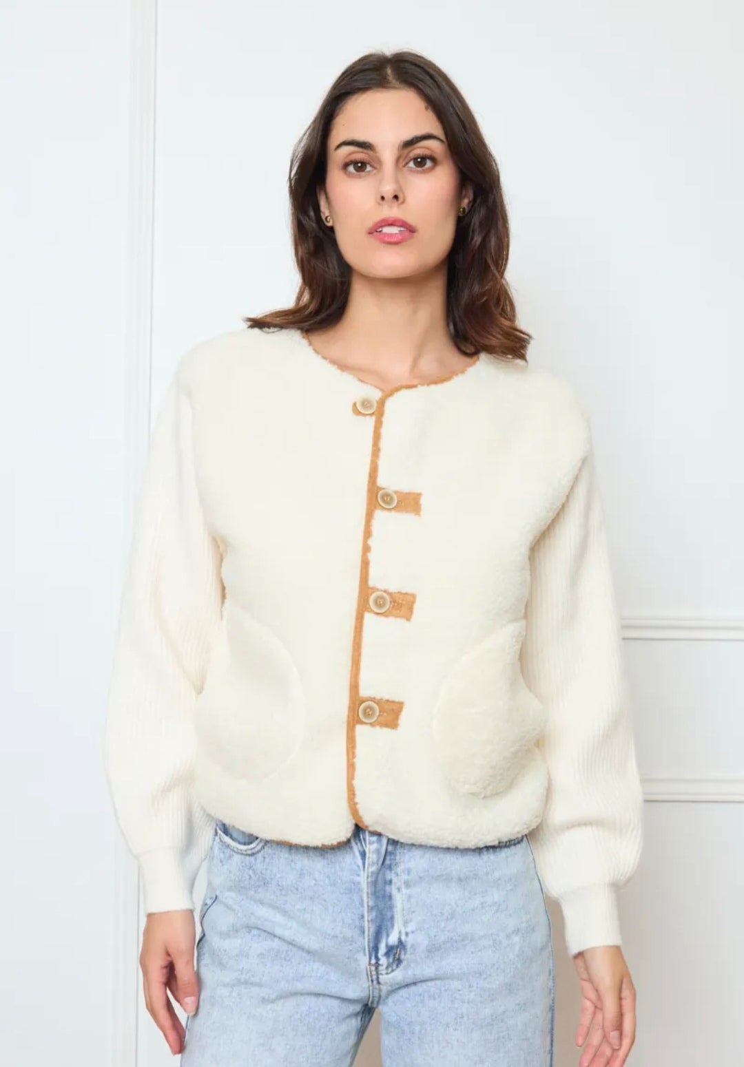 Cardigan effet mouton