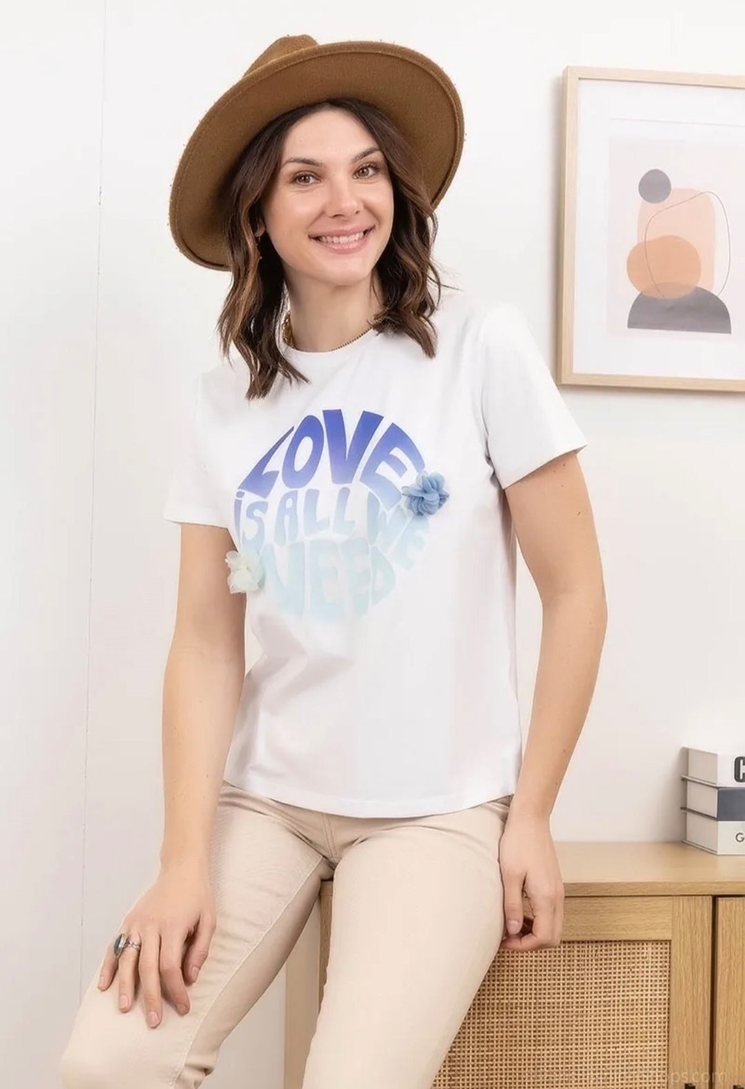 Love printed cotton T-shirt