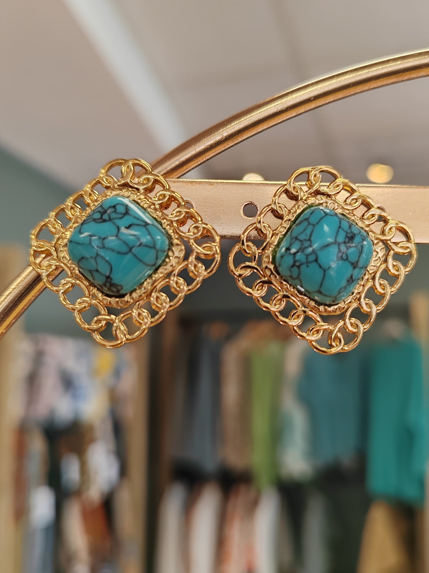 Boucles d'oreilles en Acier inoxydable avec pierres naturelles Vogue N°8