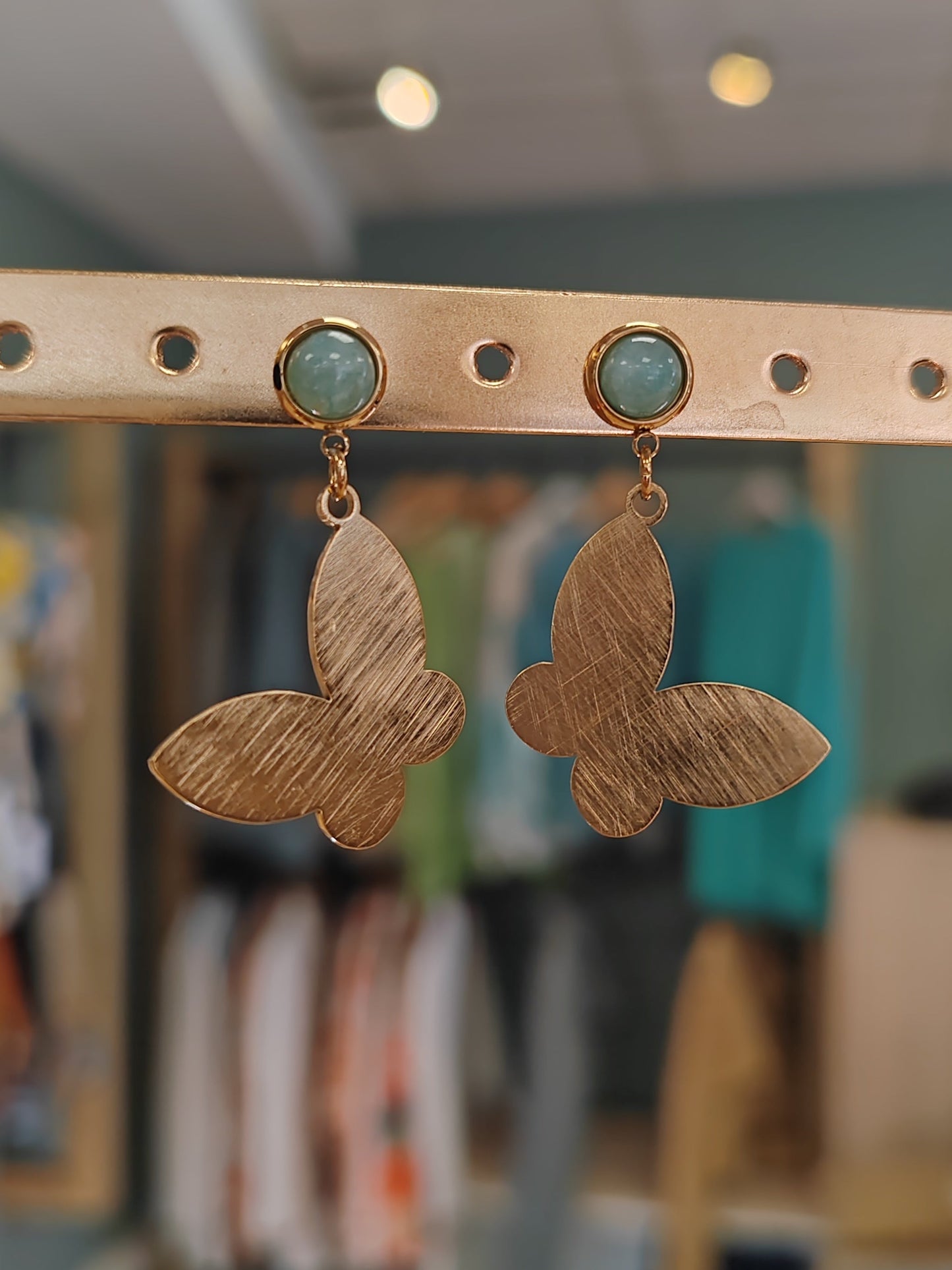 Boucles d'oreilles en Acier inoxydable avec pierres naturelles Vogue N°8