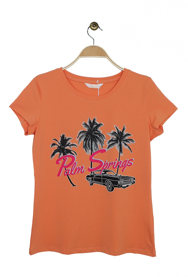 T-shirt en coton imprimé Palme spring Vogue N°8