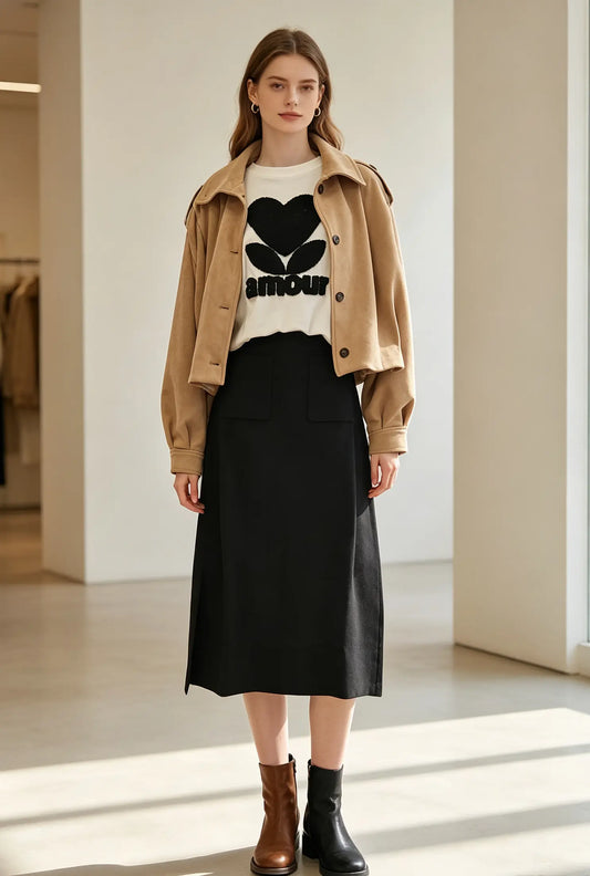 Look Complet – Jupe + T-shirt + Bomber Vogue N°8
