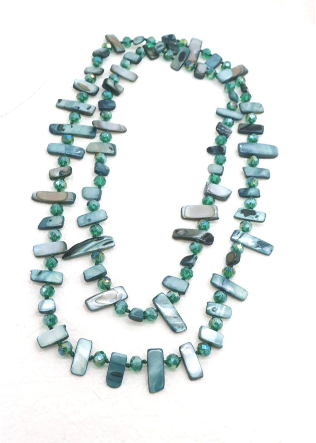 Collier Sautoir Long Bleu Canard