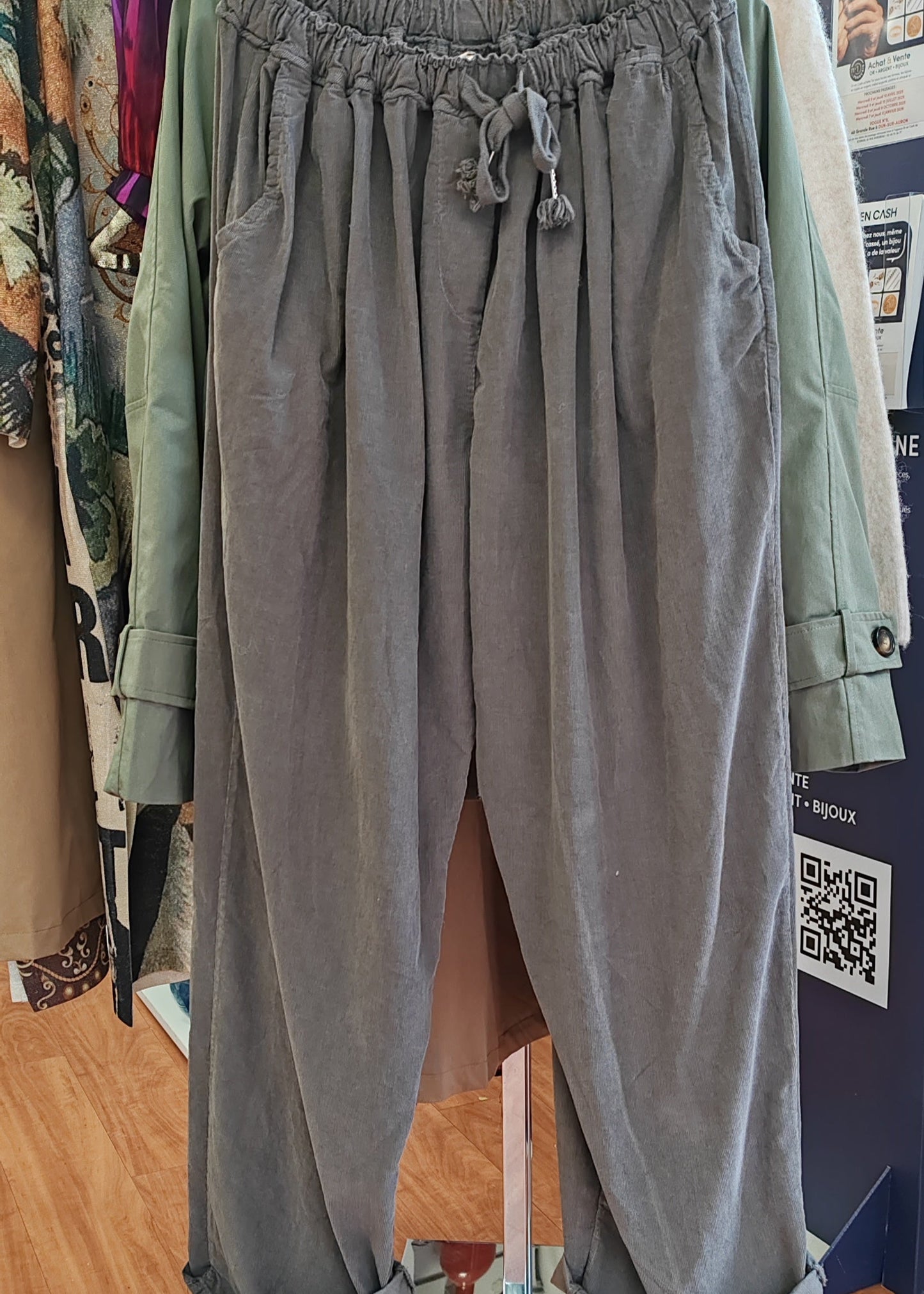 Pantalon oversize velours