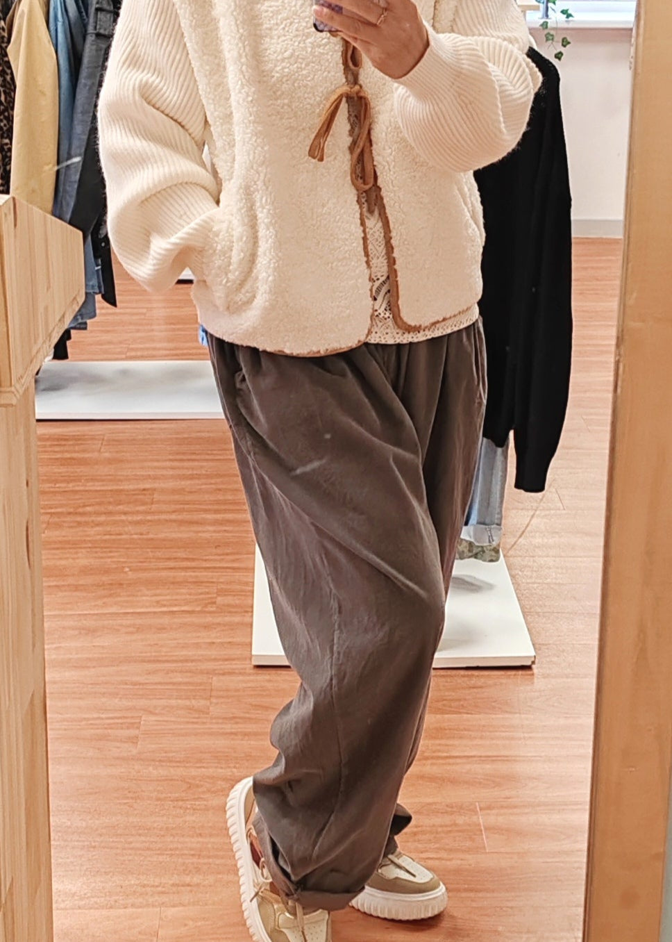 Pantalon oversize velours