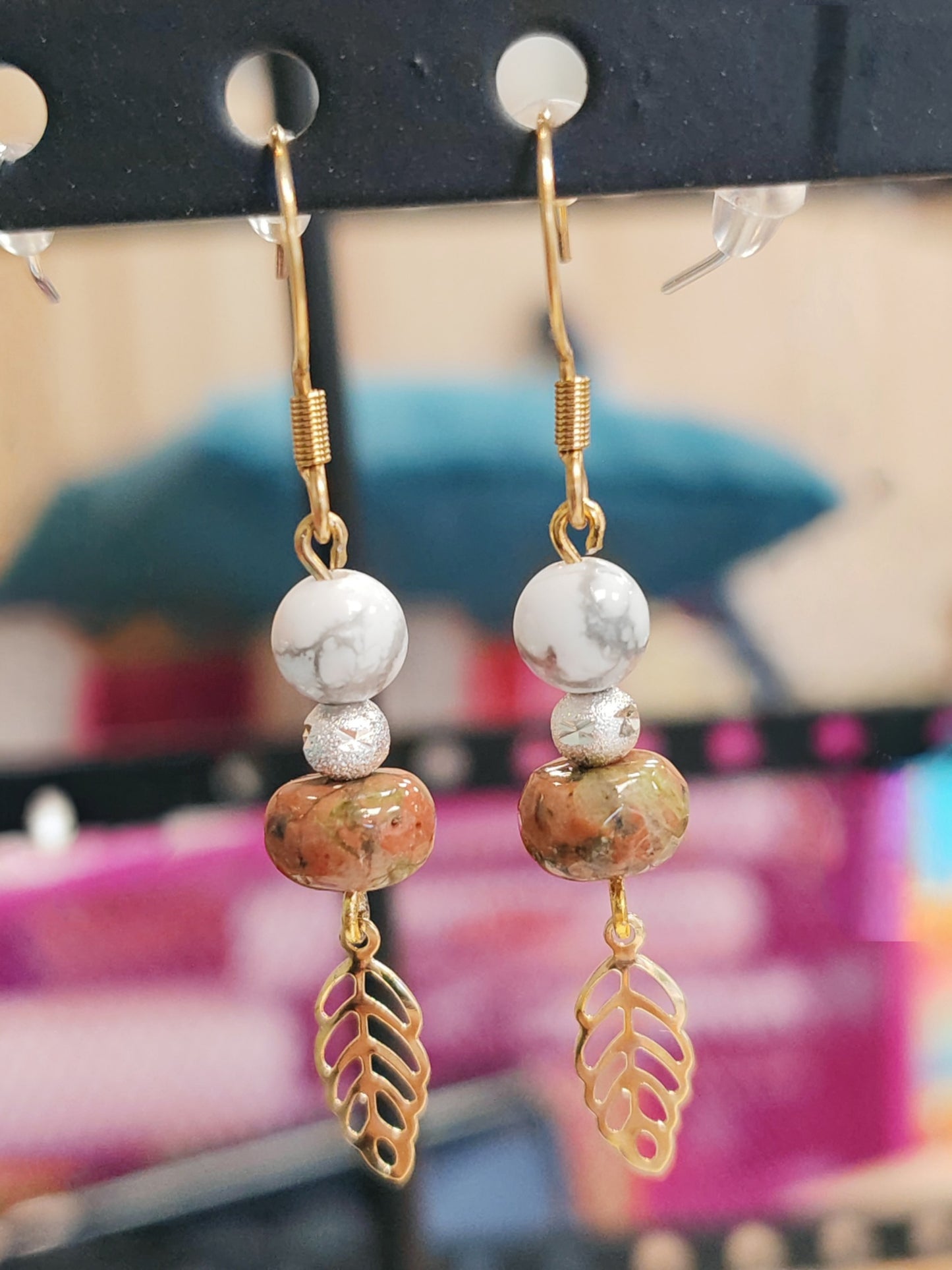 Natural stone earring