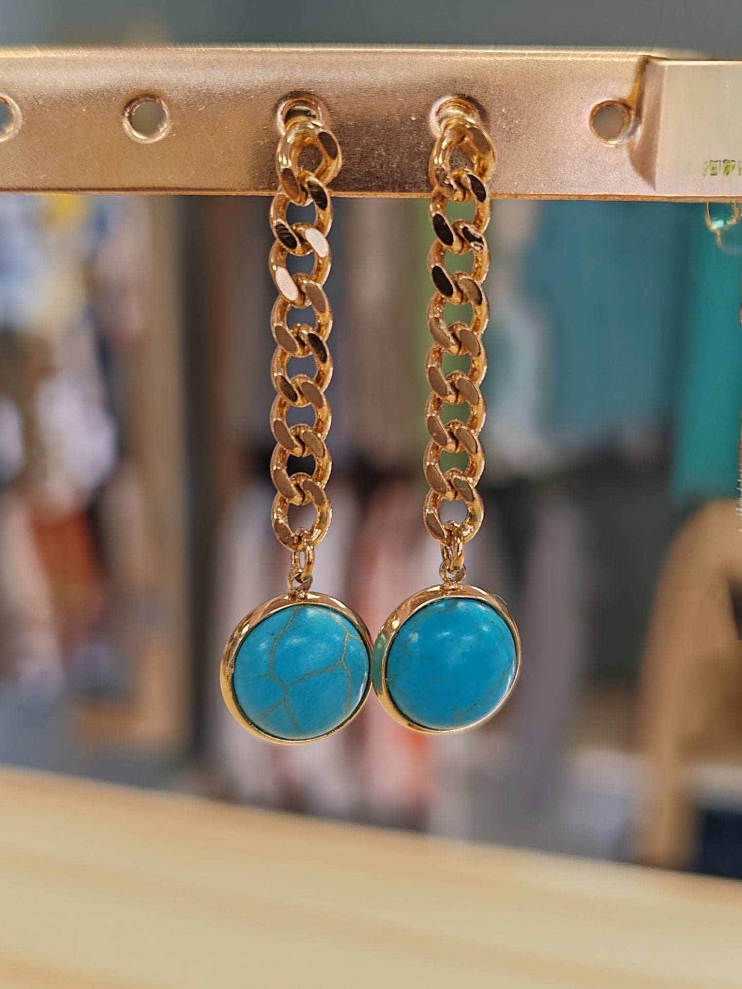 Boucles d'oreilles en Acier inoxydable avec pierres naturelles Vogue N°8