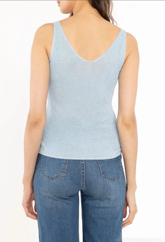 Débardeur Léger col V Bleu Vogue N°8