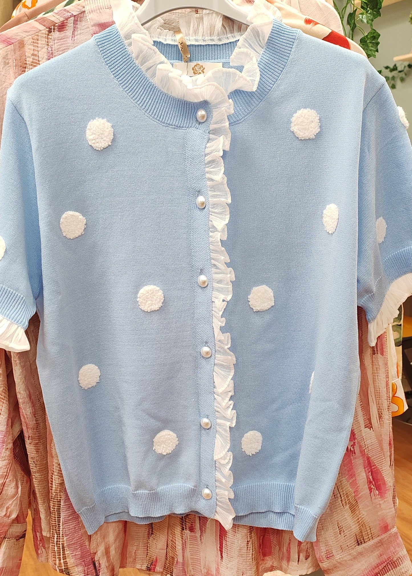 Pull en maille femme manches courtes avec dentelle – 5 couleurs au choix Vogue N°8