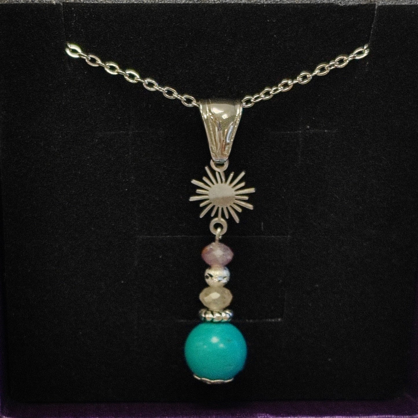 Collier en Acier inoxydable et Pierre naturelle Vogue N°8